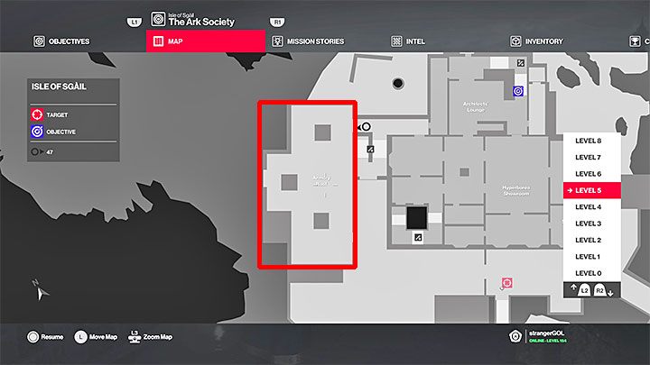 Agent 47 musi teraz dotrzeć na zaznaczony na powyższym obrazku dach zbrojowni (Armory Roof) - Misje fabularne w misji Stowarzyszenie Arki | Hitman 2 - Hitman 2 - poradnik do gry
