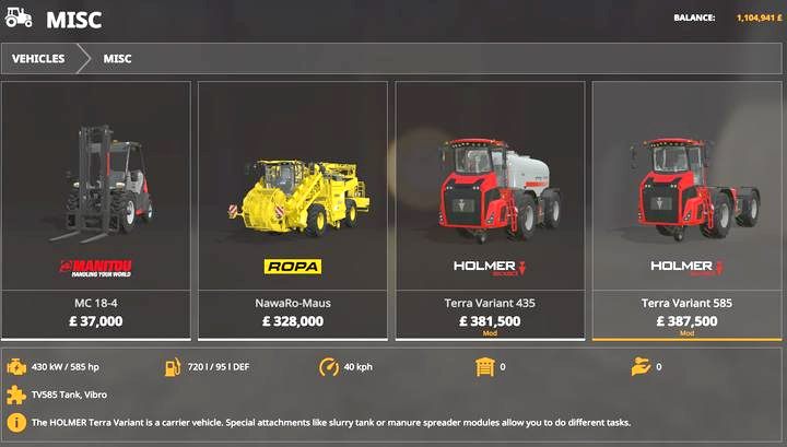 HOLMER Terra Variant 585 to pojazd, który służy do transportu specjalnych wozów przeładunkowych i rozrzutników, które pojawiły się w tym DLC - Farming Simulator 19: HOLMER Terra Variant DLC - Farming Simulator 19 - poradnik do gry