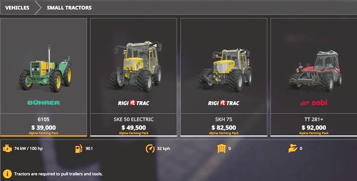 W DLC otrzymujecie jedynie małe ciągniki jako nowe pojazdy podstawowe - Farming Simulator 19: Alpine Farming Expansion - Farming Simulator 19 - poradnik do gry