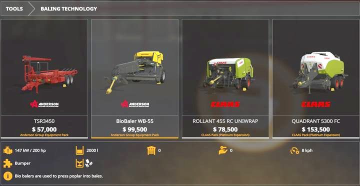 Urządzenie może działać w dwóch trybach: być prowadzone obok ciągnika, co nieco utrudnia manewrowanie lub bezpośrednio za ciągnikiem - w tym przypadku potrzebujesz właśnie specjalnego zderzaka, który montowany jest na przedzie traktora - Farming Simulator 19: Anderson Group Equipment Pack - Farming Simulator 19 - poradnik do gry