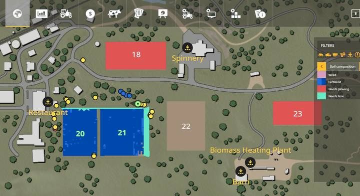 Stan nawożenia możesz obserwować na mapie, jeśli nie jesteś pewien, jaki jest stan nawiezienia gleby - Farming Simulator 19: Zboża - uprawa, porady - Farming Simulator 19 - poradnik do gry