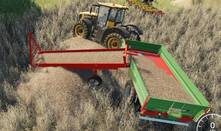 Już pierwszy człon systemu pasów podaje surowce umieszczone na ziemi i może pełnić funkcje załadunkowe - Farming Simulator 19: System pasów - jak działa? - Farming Simulator 19 - poradnik do gry
