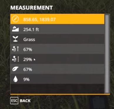 Optymalna wilgotność trawy wynosząca 9% (czyli <20%) w tym przypadku; pomiar urządzeniem MT9 ze sklepu - Farming Simulator 19: Seasons 19 - Trawa, siano, kiszonka, słoma - Farming Simulator 19 - poradnik do gry