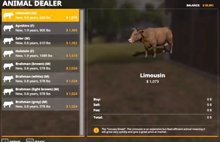 Bydło zostało również podzielone teraz na gatunki i płeć, tym razem interesuje nas jedynie płeć - Farming Simulator 19: Seasons 19 - Zwierzęta, hodowla - Farming Simulator 19 - poradnik do gry