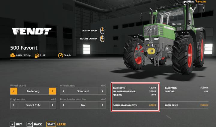 Kwoty leasingu wypisane są przy każdej maszynie, klikniesz na nią w Sklepie - Farming Simulator 19: Leasing - jak działa? - Farming Simulator 19 - poradnik do gry