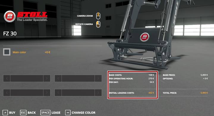 Ten ładowacz jest tani: jednak jeśli zamierzasz go używać tylko kilka razy, zapłacisz za leasing dużo mniej niż za zakup i późniejszą odprzedaż - Farming Simulator 19: Leasing - jak działa? - Farming Simulator 19 - poradnik do gry