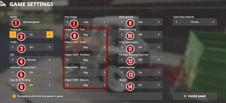W menu opcji gry w Farming Simulator 19 masz możliwość zmodyfikowania wielu opcji gry wpływających na jej trudność, ale i czasem dostosowanie pod swoje wymagania - Farming Simulator 19: Dodatkowe opcje gry - Farming Simulator 19 - poradnik do gry