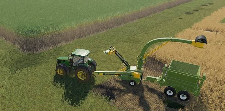 Najprostsze rozwiązanie może okazać się jednocześnie najlepsze: do małego kombajnu podłączanego do ciągnika możesz podpiąć od razu przyczepkę do zbioru trzciny - Farming Simulator 19: Trzcina cukrowa - uprawa, porady - Farming Simulator 19 - poradnik do gry