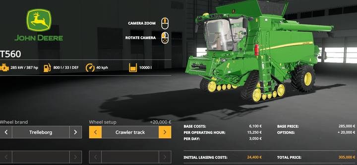 John Deere T560 - Farming Simulator 19: Kombajny i hedery - Farming Simulator 19 - poradnik do gry