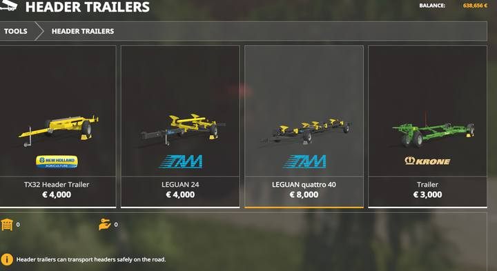 Przyczepy dla hederów - Farming Simulator 19: Kombajny i hedery - Farming Simulator 19 - poradnik do gry