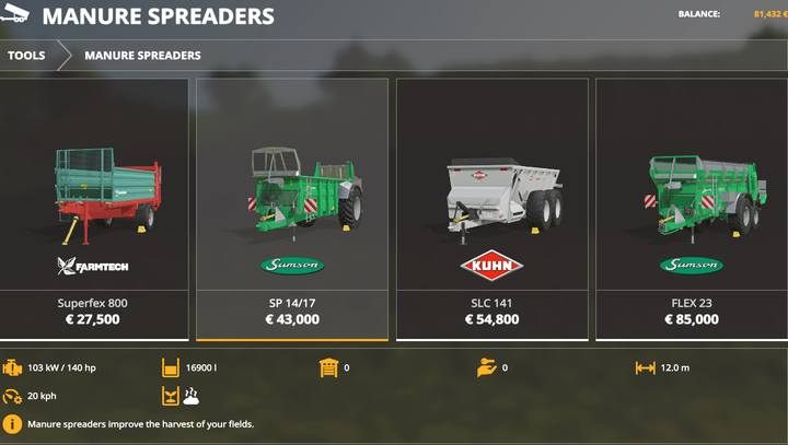 Rozrzutniki obornika - Farming Simulator 19: Maszyny do obróbki pola - Farming Simulator 19 - poradnik do gry