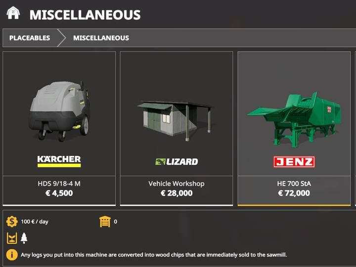 JENZ HE 700 StA - Farming Simulator 19: Narzędzia do obróbki drewna - Farming Simulator 19 - poradnik do gry