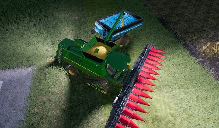 Dzięki temu rozwiązaniu możesz wozić za kombajnem łatwą do rozładowania przyczepkę o dużych pojemnościach. - Farming Simulator 19: Kombajn zbożowy - jak zwiększyć pojemność? - Farming Simulator 19 - poradnik do gry