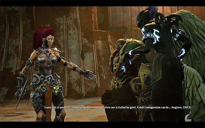 W trakcie walki z Żądzą (jednym z głównych bossów gry) pojawia się archanioł Uzjel (Usiel) - Darksiders 3 - poradnik do gry