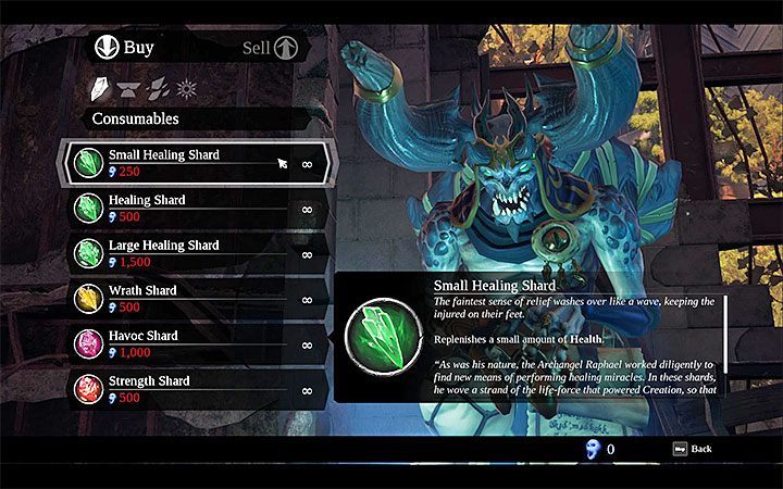 Vulgrim to jedyny sprzedawca w świecie gry, przy czym nie wszystkie oferowane przez niego dobra są warte zakupu - Porady ogólne do gry Darksiders 3 - Darksiders 3 - poradnik do gry