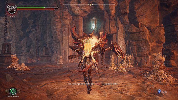Gdy tylko wespniesz się na górę, przywita Cię potężny ognisty strażnik - Esencje w grze Darksiders 3 - Darksiders 3 - poradnik do gry