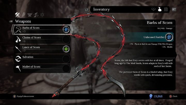 Pierwsza i podstawowa broń Furii w grze Darksiders 3 - Bronie w grze Darksiders 3 - Darksiders 3 - poradnik do gry