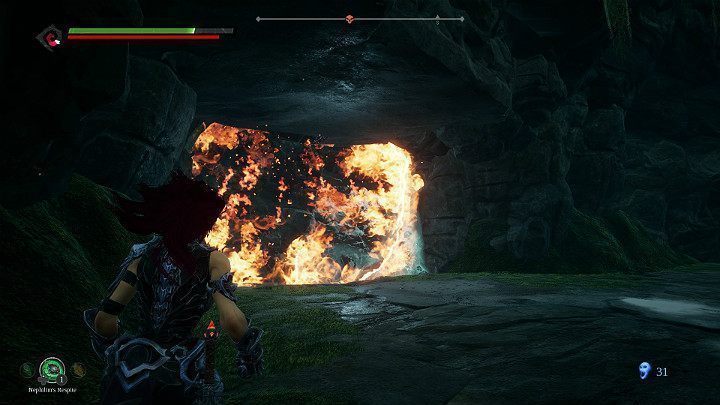 Przejdź nieco dalej i rzuć stworzeniem w białą pajęczynę, aby stworzyć przejście do dalszej części lokacji - Zaświaty | Solucja do gry Darksiders 3 - Darksiders 3 - poradnik do gry