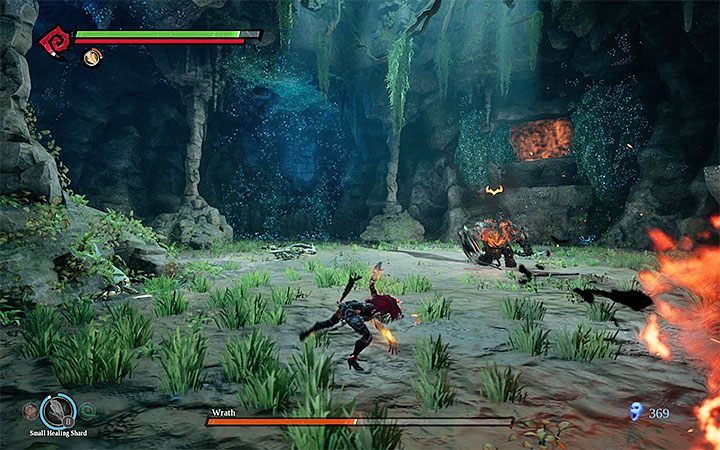 Gniew może kilka razy w trakcie pojedynku rzucić w furię swoją bronią - Boss - Gniew | Solucja do gry Darksiders 3 - Darksiders 3 - poradnik do gry