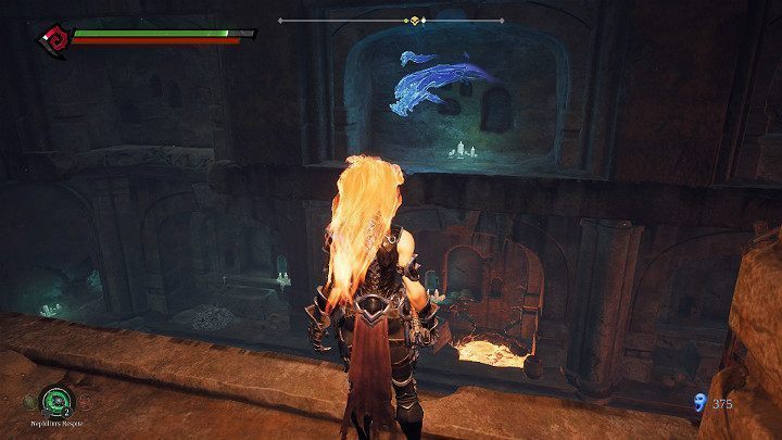 Możesz swobodnie przeskakiwać pomiędzy balkonami na dwóch końcach pomieszczenia przy użyciu podwójnego skoku - Esencje | Solucja do gry Darksiders 3 - Darksiders 3 - poradnik do gry