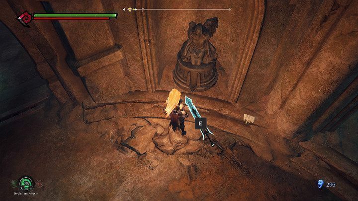 Podnieś miecz, który wcześniej wytrąciłeś z rąk posągu - Esencje cz. 2 - Katakumby | Solucja do gry Darksiders 3 - Darksiders 3 - poradnik do gry