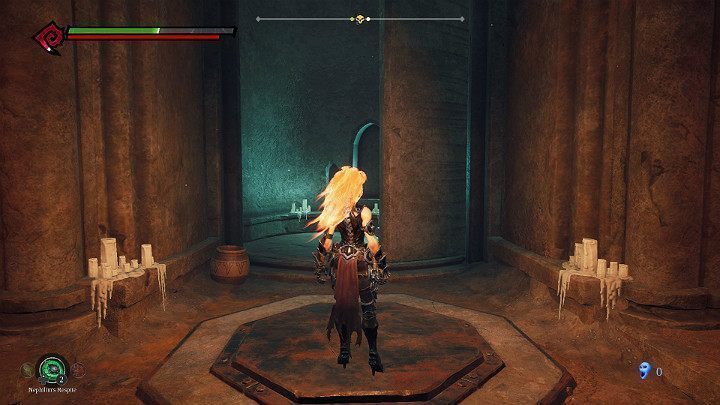 Stań na przycisku, aby uruchomić obrotową ścianę, a następnie wejdź do środka - Esencje cz. 2 - Katakumby | Solucja do gry Darksiders 3 - Darksiders 3 - poradnik do gry