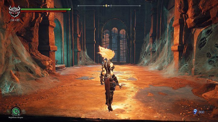 W pomieszczeniu z pajęczynami możesz je wszystkie wypalić, aby zdobyć Kępę Mar - Esencje cz. 2 - Katakumby | Solucja do gry Darksiders 3 - Darksiders 3 - poradnik do gry