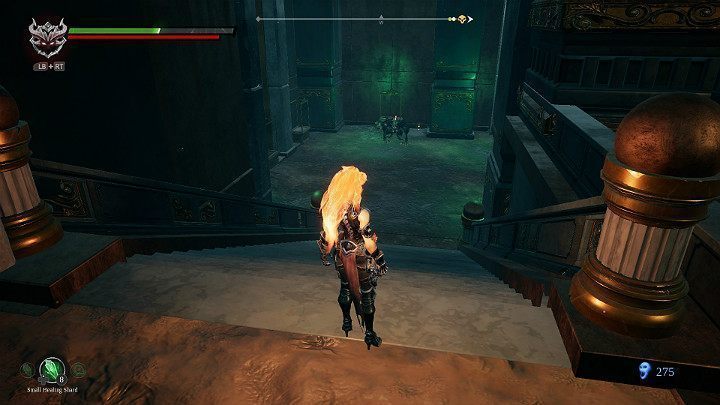 Schodząc na dół musisz uważać na zwinnego i mocnego przeciwnika - Esencje cz. 2 - Katakumby | Solucja do gry Darksiders 3 - Darksiders 3 - poradnik do gry
