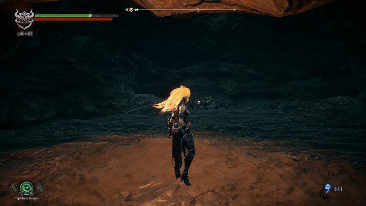 Po pokonaniu wroga wejdź do jaskini, której bronił i zbierz Demoniczny Artefakt - Zaświaty cz.2 | Solucja do gry Darksiders 3 - Darksiders 3 - poradnik do gry