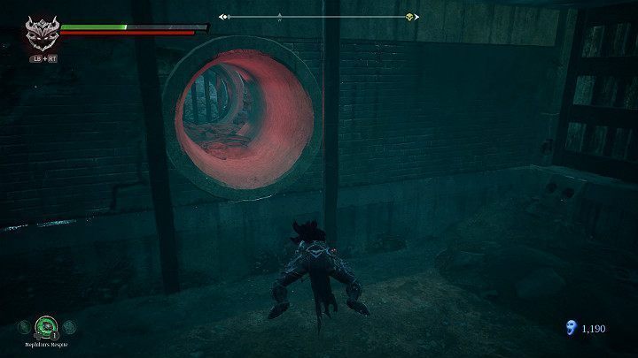Następnie przepłyń przez rurę oświetloną czerwonym światłem - Zaświaty cz.2 | Solucja do gry Darksiders 3 - Darksiders 3 - poradnik do gry