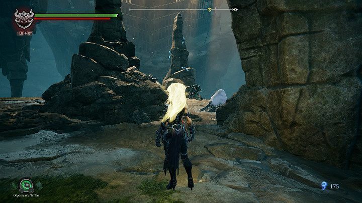 Korytarz prowadzi na półkę skalną, gdzie znajduje się kilkoro przeciwników i jaja z których mogą wykluć się pomniejsi wrogowie - Zaświaty cz.2 | Solucja do gry Darksiders 3 - Darksiders 3 - poradnik do gry