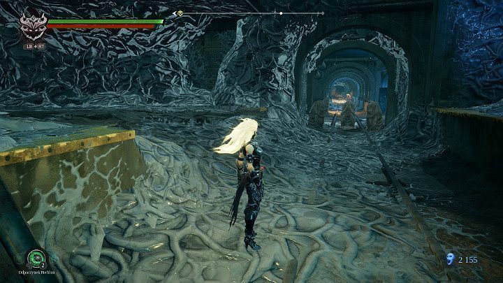 Zeskocz z peronu i idź wzdłuż tunelu z 3 posągami na końcu - Zaświaty cz.2 | Solucja do gry Darksiders 3 - Darksiders 3 - poradnik do gry