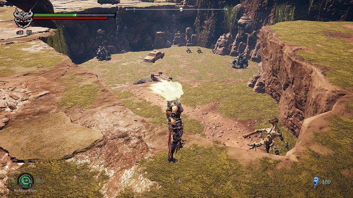 W dole znajdują się dwa śpiące goryle, które pilnują artefaktu i Kępy Mar - Schronienie cz.2 | Solucja do gry Darksiders 3 - Darksiders 3 - poradnik do gry