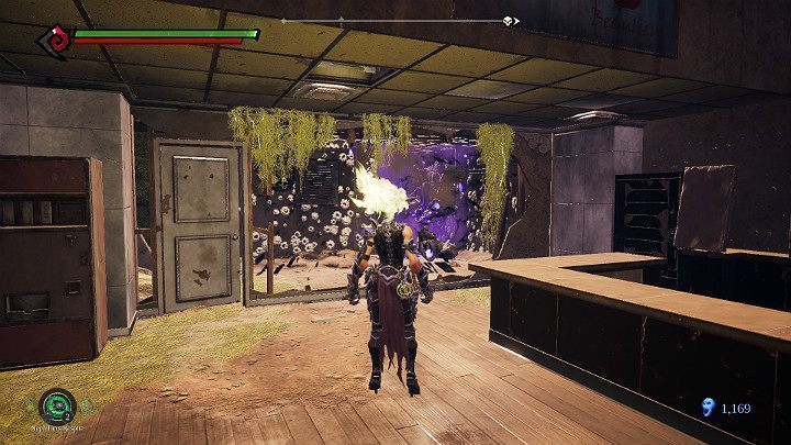 Rzuć żukiem w fioletową ścianę, aby otworzyć sobie przejście - Schronienie cz.2 | Solucja do gry Darksiders 3 - Darksiders 3 - poradnik do gry