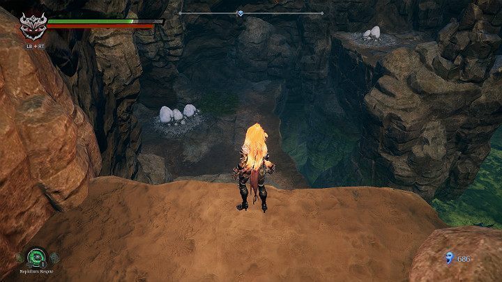 Przeskocz na dolną półkę skalną - Schronienie cz.2 | Solucja do gry Darksiders 3 - Darksiders 3 - poradnik do gry