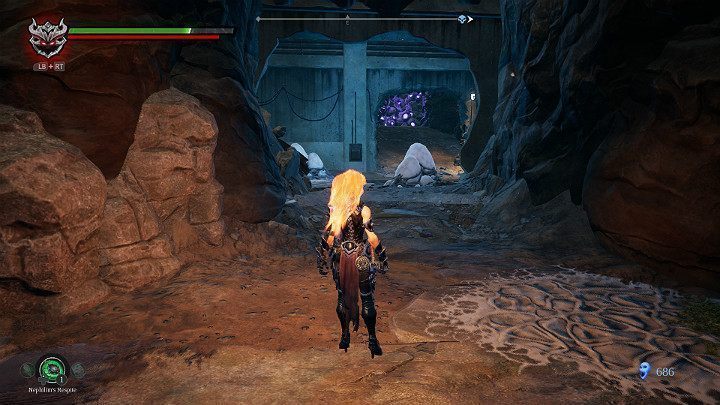 W tym pomieszczeniu znajdziesz jeden przedmiot i ścianę, której jak na razie nie będziesz w stanie sforsować - Schronienie cz.2 | Solucja do gry Darksiders 3 - Darksiders 3 - poradnik do gry