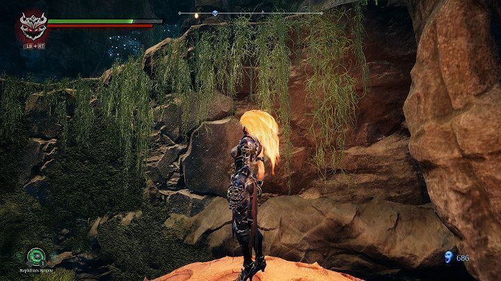 Stworzenie przesunie się bliżej drugiej ściany skąd będziesz mógł wskoczyć na wyższy poziom - Schronienie cz.2 | Solucja do gry Darksiders 3 - Darksiders 3 - poradnik do gry