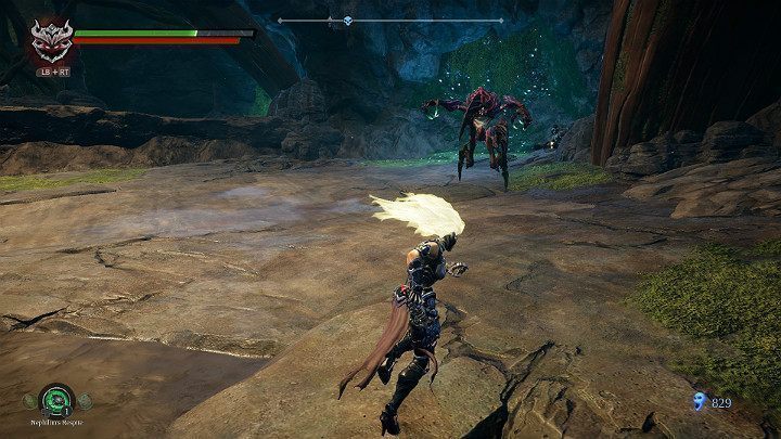 Uważaj na przeciwnika zawieszonego pod sklepieniem jaskini - Schronienie cz.2 | Solucja do gry Darksiders 3 - Darksiders 3 - poradnik do gry