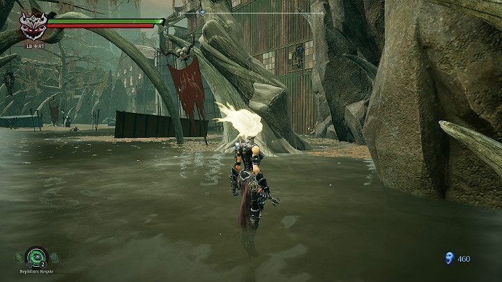 Z prawej strony kolejny podwieszony przeciwnik i jeden przedmiot do zebrania - Ziemia Kości | Solucja do gry Darksiders 3 - Darksiders 3 - poradnik do gry