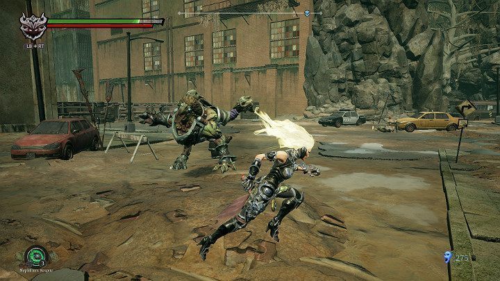 Po krótkiej chwili z nieba spadnie gryfon, który jest bardzo wytrzymałym przeciwnikiem - Gnijąca sadzawka - Darksiders 3 - poradnik do gry