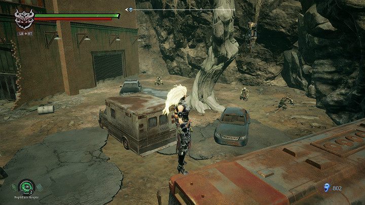 Nieco dalej znajdziesz kilku przeciwników do pokonania i jednego wisielca do strącenia - Gnijąca sadzawka - Darksiders 3 - poradnik do gry