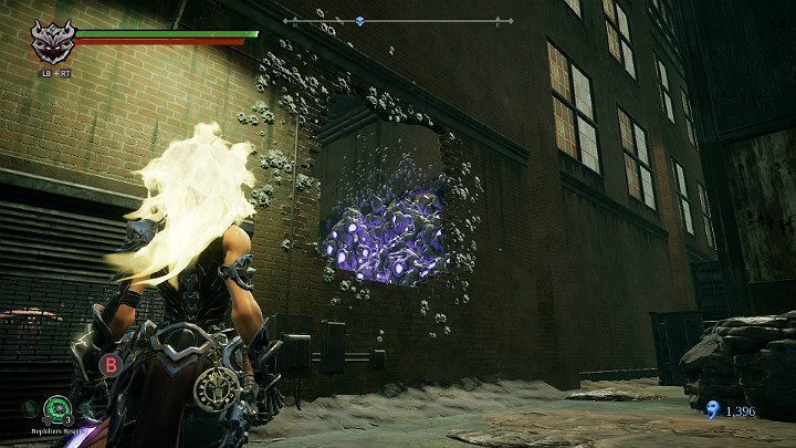 Teraz musisz rozbić przeszkodę na ścianie wewnątrz budynku - Gnijąca sadzawka - Darksiders 3 - poradnik do gry