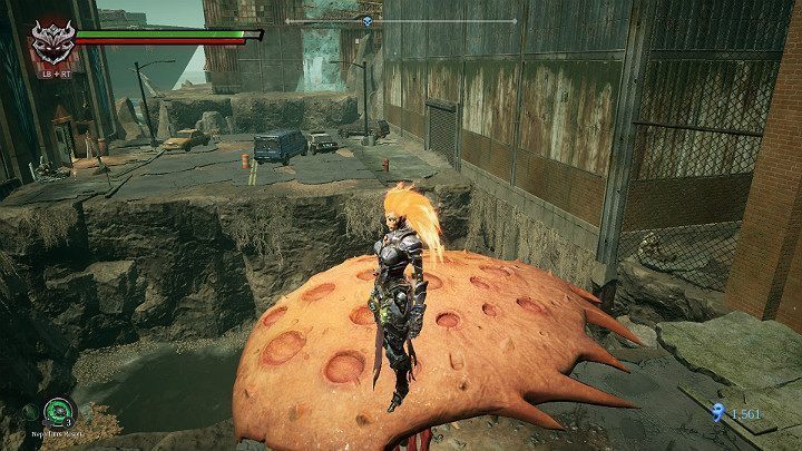 Teraz pozostaje Ci skierować stwora do przepaści i samemu przeskoczyć na drugą stronę - Gnijąca sadzawka - Darksiders 3 - poradnik do gry