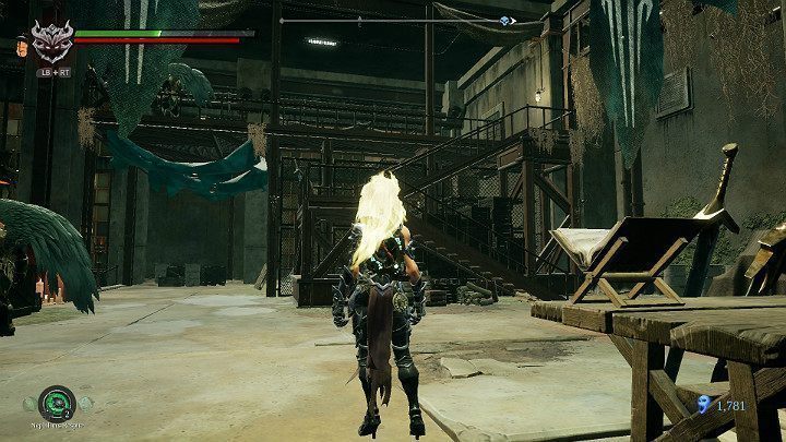 Wejdź po schodach, a następnie wskocz do klatki i zbierz przedmiot - Gnijąca sadzawka - Darksiders 3 - poradnik do gry