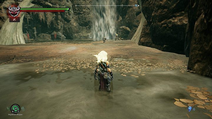 Zlikwiduj kolejnych przeciwników i zbierz przedmiot za wodospadem - Zatopiona dzielnica - Darksiders 3 - poradnik do gry