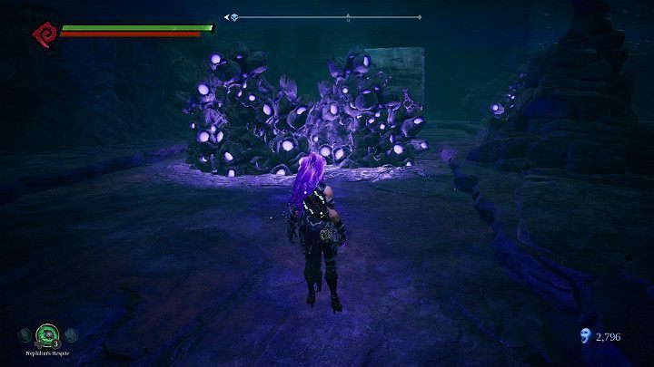 Pierwszym krokiem do rozwiązania tej zagadki jest zniszczenie przeszkód znajdujących się na torze dla głazów - Zapomniane jezioro | Solucja do gry Darksiders 3 - Darksiders 3 - poradnik do gry