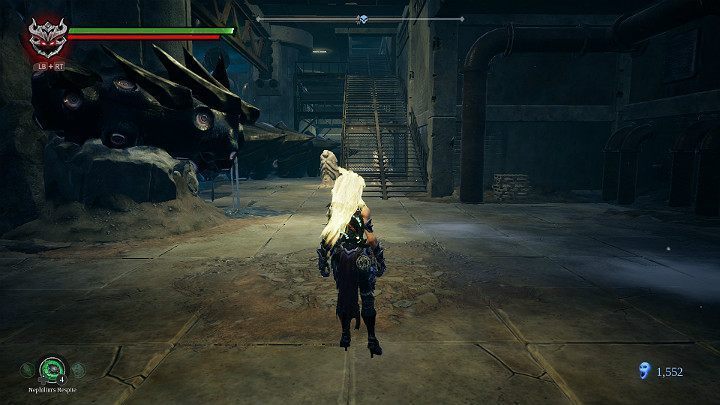 Tymi schodami dostaniesz się do kolejnego Bossa - Łakomstwo - Zatopiony tor | Solucja do gry Darksiders 3 - Darksiders 3 - poradnik do gry