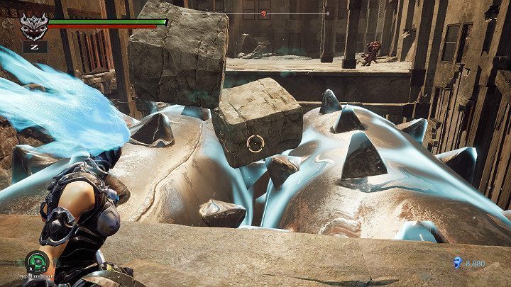 Zanim przejdziesz przez kruszarkę do kamieni, musisz ją wpierw zamrozić - Blizna | Solucja do gry Darksiders 3 - Darksiders 3 - poradnik do gry