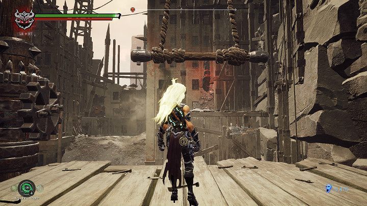 Uderz w mechanizm koła obrotowego, aby ustawić trapez w odpowiedniej pozycji - Blizna | Solucja do gry Darksiders 3 - Darksiders 3 - poradnik do gry