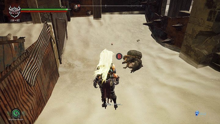 Za małą barykadą spotkasz pierwszego człowieka do uratowania - Blizna | Solucja do gry Darksiders 3 - Darksiders 3 - poradnik do gry